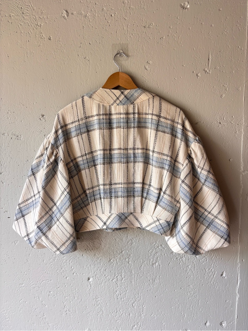 Veronica Beard Nikolai Oversized Jacket Plaid Puff Sleeve Size 8 - Picture 8 of 12